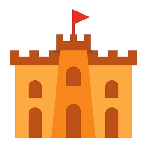 El Icono Del Castillo De Arena Vector Premium