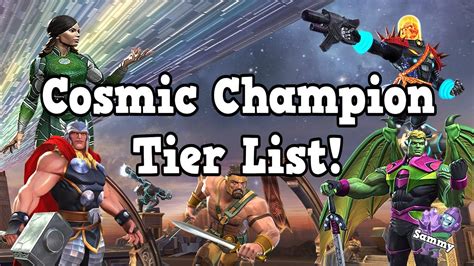 The Sammy Mcoc Cosmic Tier List September 2023 Marvel Contest Of Champions Youtube