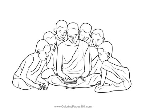 Teachings Of The Buddhist Meditative Practices Coloring Page for Kids - Free Buddhism Printable ...