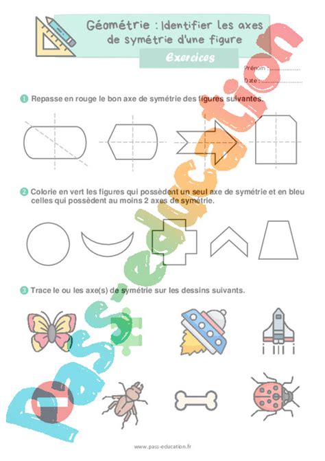 Identifier les axes de symétrie d une figure Exercices de géométrie