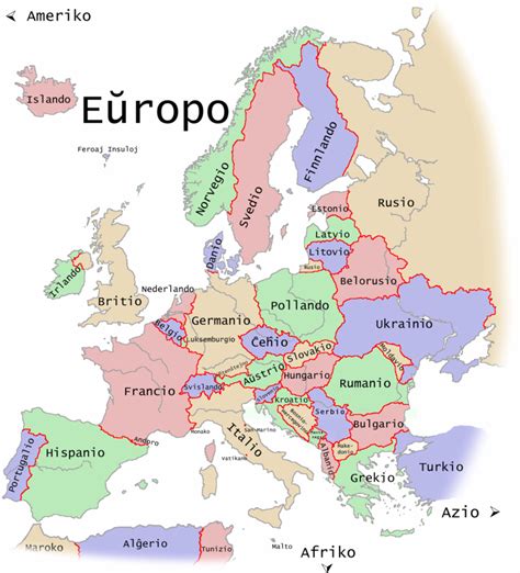 Map of Europe in Esperanto : r/europe