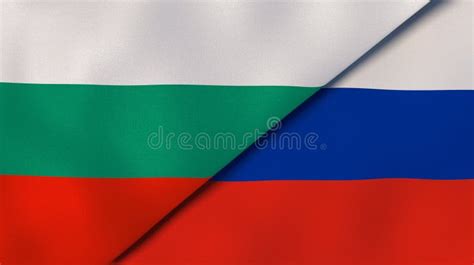 Bulgaria And Russia The Bulgarian And Russian Flags Official Colors Correct Proportion Stock