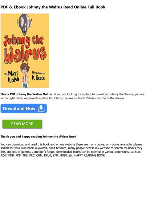 Download ️eBook Johnny the Walrus Full Audiobook by ...