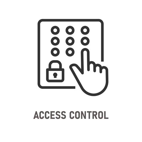 Access Control Line Icon On White Background Editable Stroke