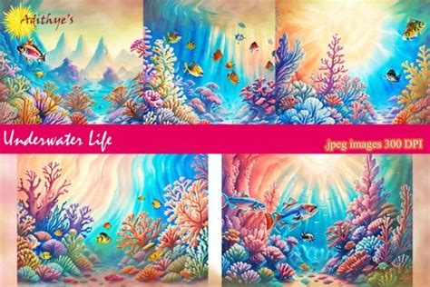 Underwater Life Backgrounds Graphic by Adithye's · Creative Fabrica