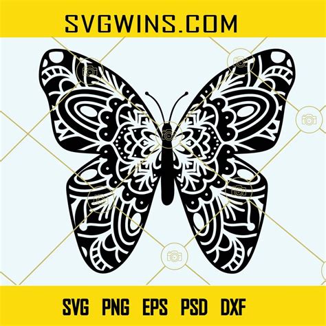 Butterfly mandala svg, mandala svg, intricate svg, Floral butterfly svg ...