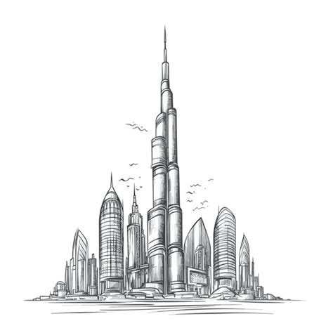 Burj Khalifa Drawing Over 89 Royalty Free Licensable Stock