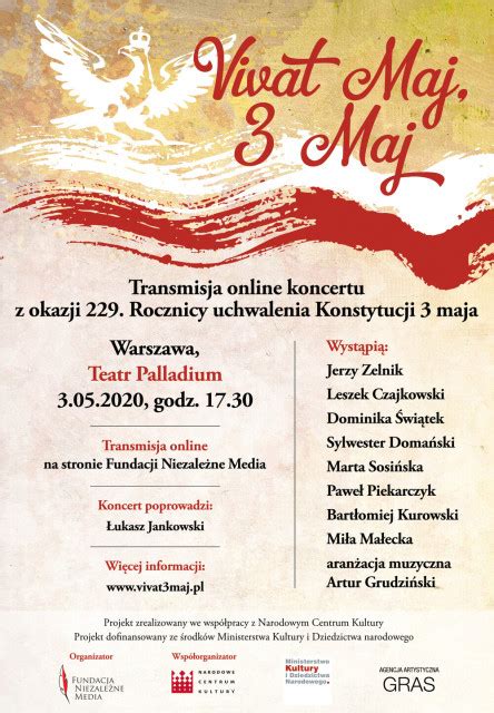 Vivat Maj 3 Maj Koncert piosenek i pieśni patriotycznych Narodowe