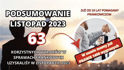 Wygrane Sprawy Frankowe W Listopadzie Lider W Pomocy