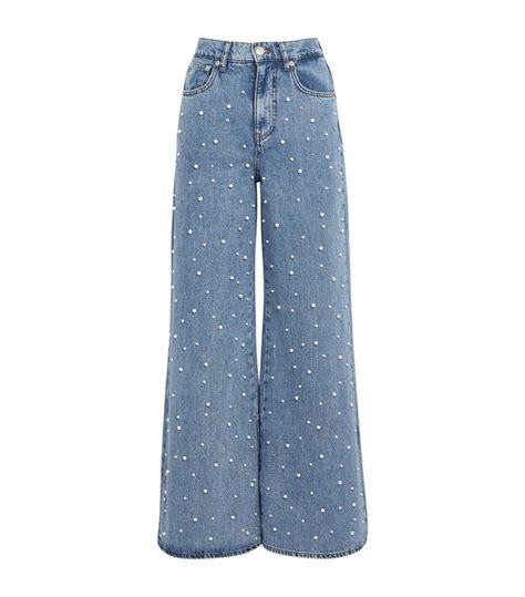 Maje Embellished Wide Leg Jeans Harrods US