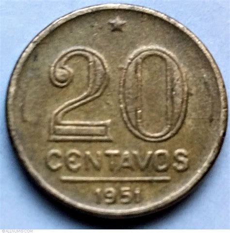 20 Centavos 1951 Republic 1951 1960 Brazil Coin 40383