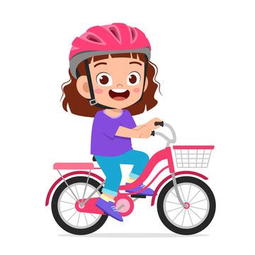 Kids Riding Bikes Cartoon