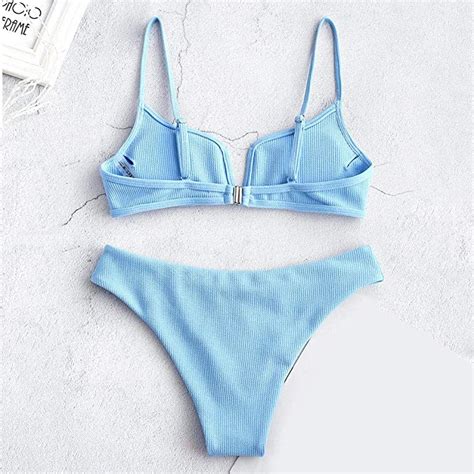 Custom New Lace Up Bikini Set Solid Color Women S Swimwear Triangle