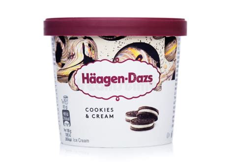 London Uk October 20 2018 Mini Cup Of Haagen Dazs Cookies And Cream Ice Cream On White