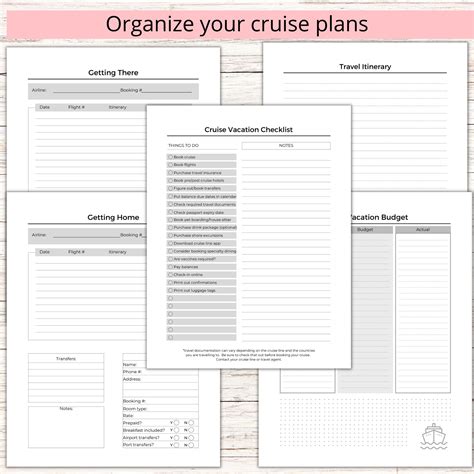 Printable Cruise Planner, Cruise Planning, Cruise Kit, Cruise Journal