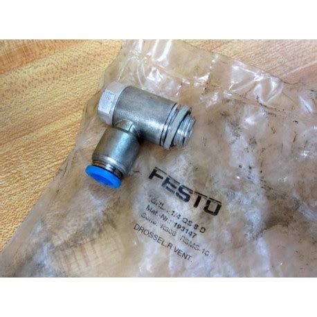 Festo Grl Qs D One Way Flow Control Valve Mara Industrial