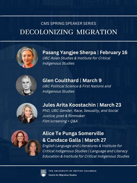 Cms Spring Speaker Series Decolonizing Migration Centre For