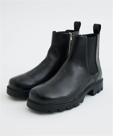 Platform Chelsea Bootsプラットフォームチェルシーブーツシャークソールサイドジップブーツ（ブーツ）｜linoh（リノー