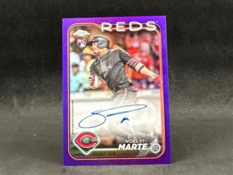 Topps Chrome Noelvi Marte Ra Nm Rookie Purple Refractor Auto