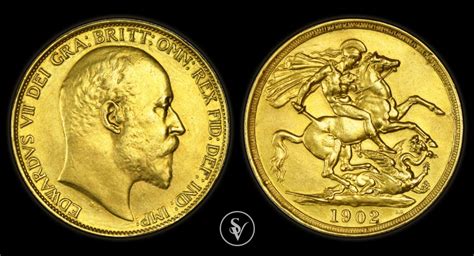 1902 Edward VII Double Gold Sovereign Matte Coins And Collectables