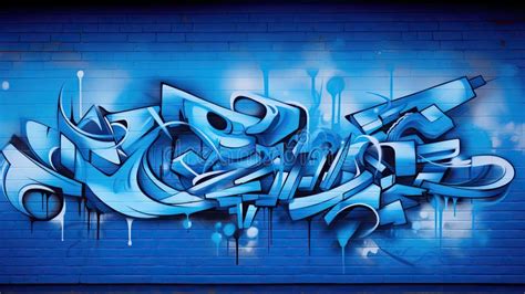 Wall blue graffiti stock illustration. Illustration of blend - 321081201