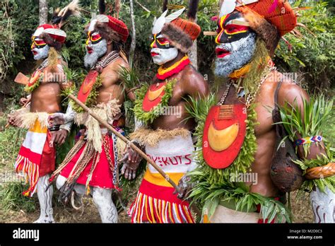 Tribesmen Perform A Tribal Dance At The Mount Hagen Cultural Show In