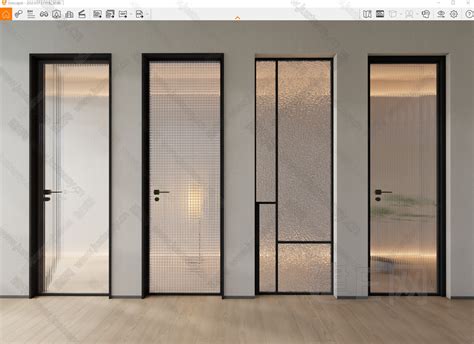 现代玻璃门模型su模型下载 Id110448319 建e室内设计网