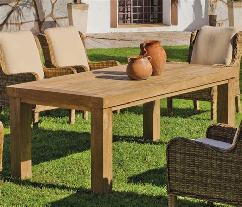 Mesa Madera Teka Cobo 200 de Hevea Jardín Terraza Madera