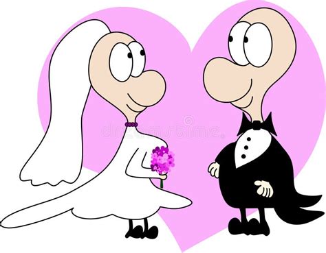 Wedding couple cartoon stock illustration. Illustration of isolated ...