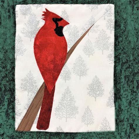 Northern Cardinal Bird Applique Quilt Pattern Digital Download Etsy