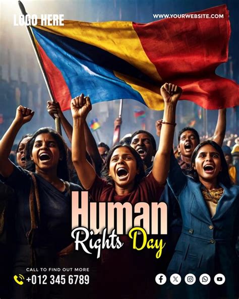 Human Rights Day Social Media Banner And Poster Template Premium Ai