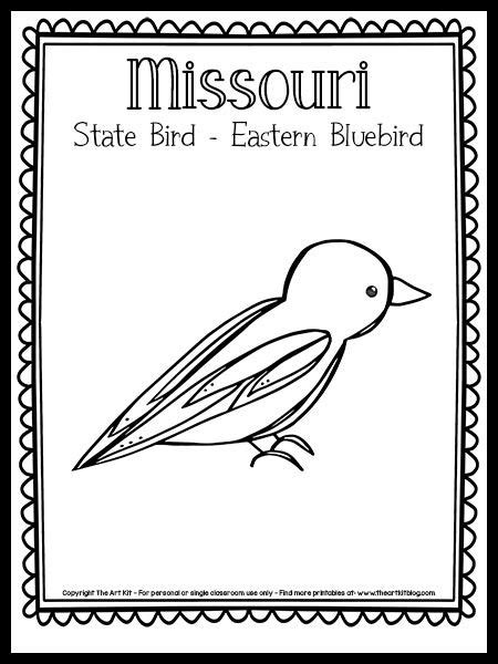 Missouri State Bird Coloring Page (the Eastern Bluebird!) {FREE ...