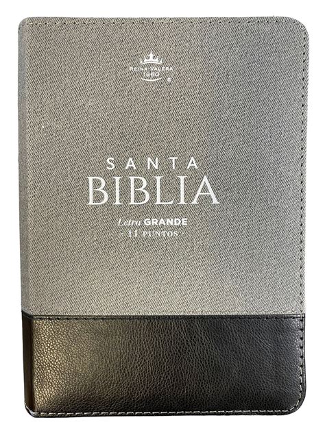 Biblia Compacta Letra Grande Pts Index Zipper Jean Negro Gris