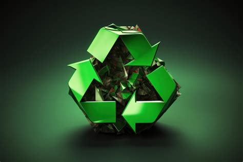 Premium AI Image | Green recycle symbol with a green background.