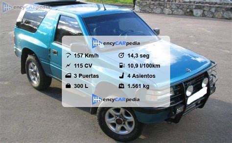 Opel Frontera Soft Top 2 0i Ficha Técnicas 1994 1995 rendimiento