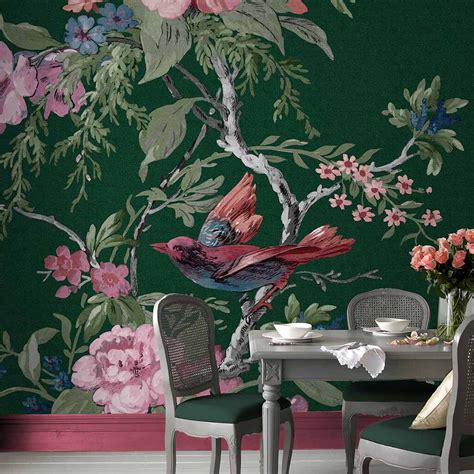 Graham And Brown Venetian Floral Verde Bespoke Mural Made To Measure