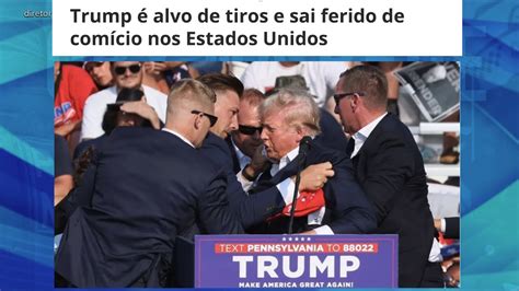 Trump é alvo de tiros e sai ferido de comício nos Estados Unidos YouTube