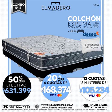 Nº61 COMBO COLCHON ESPUMA DESEO SUPER KING BASE SOMMIER 200X200 2