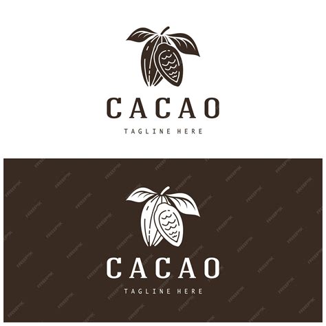 Premium Vector Cocoa Logococoa Beancocoa Treecocoa Branches And