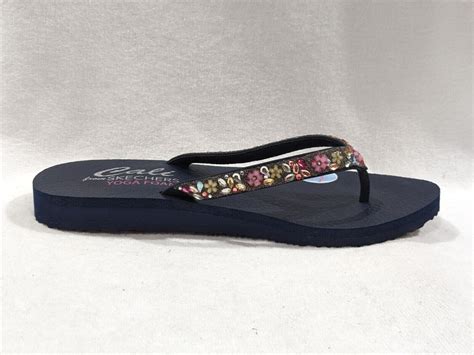 Skechers Cali Meditation Daisy Yoga Foam Women Size 9 Blue Flipflop Sandals 931 For Sale Online