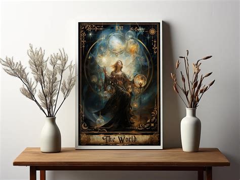 The World Tarot Card Print Major Arcana Art Poster The World Canvas