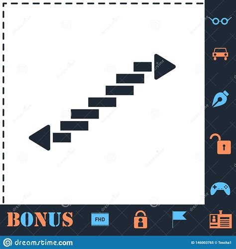 Plano Del Icono De Las Escaleras Ilustración del Vector Ilustración