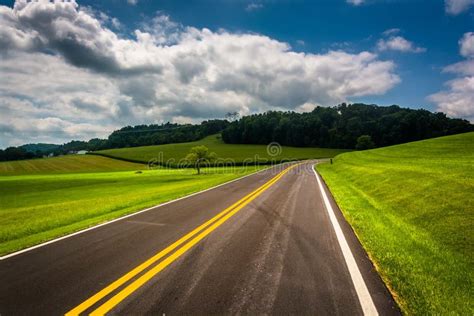 Farm Fields Along A Country Road In Rural Carroll County Maryland