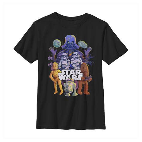 Boys Star Wars Character Collage Sidewalk Art T Shirt Fifth Sun