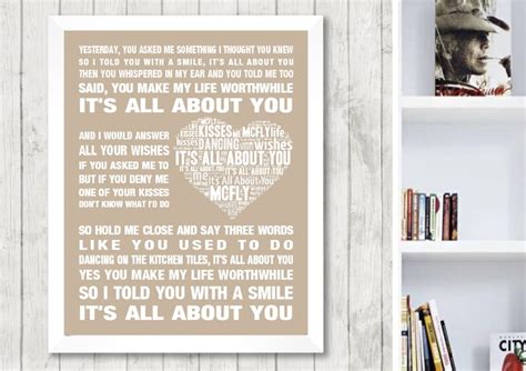 Mcfly All About You Music Love Song Lyrics Wall Art Print. - Etsy