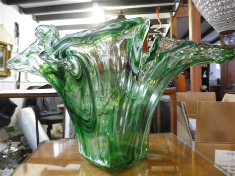 Antiques Atlas Large Green Medina Art Glass Centrepiece