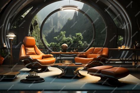 Premium AI Image | Futuristic living room with retro futuristic concept ...