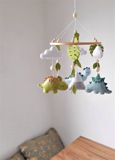 Dinosaur Nursery Decor Crib Mobile Baby Shower Gift Etsy Dinosaur