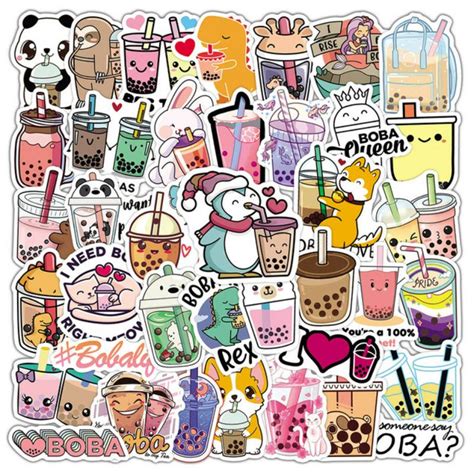 Jual Stiker Pack Minum Boba Style 260006 Stiker Aesthetic Keren Imut