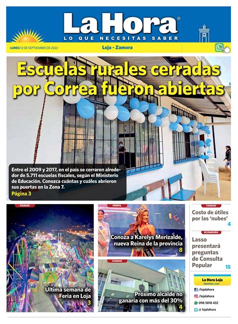 Diario La Hora Loja 12 De Septiembre 2022 By LA HORA Ecuador Issuu